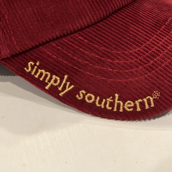 Simply Southern | Burgundy Corduroy Baseball Cap - Picture 4 of 11